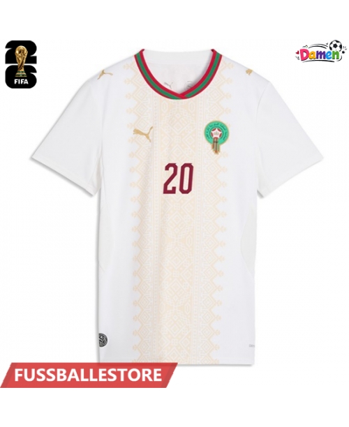 Günstige Marokko Ayoub El Kaabi #20 Auswärtstrikot Damen WM 2026 Kurzarm